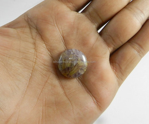 3.25gms ธรรมชาติ Sagenite Jasper 20มิลลิเมตรรอบ Cabochon,หินขัดสำหรับเครื่องประดับทำ IG0080 - Product Image 3