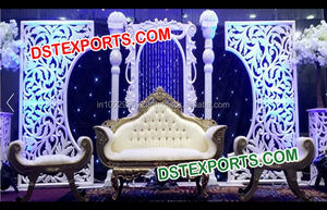 Escenario de Sangeet Mehandi Punjabi, decoración de escenario de boda, escenario con paraguas - Product Image 2