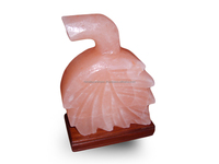 Lampe de sel rose de l'Himalaya sculptée à la main, style animal, base en bois d'onyx réglable et durable, purificateur d'air naturel, idéale pour mariage