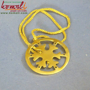 Décoration d'arbre de flocon de neige en laiton doré de noël - Product Image 2