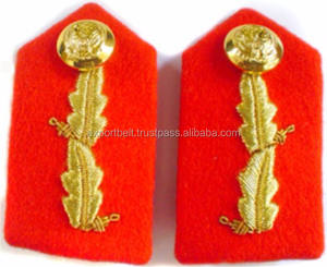 Parche de Gorget para Uniforme de Vestir, Color Rojo, al por Mayor, con Botones de Latón, Bordado a Mano, Ecológico, Marca Sihawk - Product Image 3