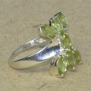 PeridotRing Engagement Wear Fine Silver <b>Ring</b> Oval Shape Stone Flower Shape <b>Ring</b> Fashion <b>Ring</b> Wholesale Manufacture Casa De Plata - Product Image 2