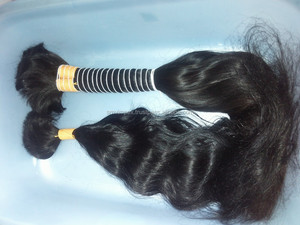 Extensions de cheveux Remy brutes d'un seul donneur d'Inde du Sud cuticule de cheveux non tissée en vrac douce et lisse alignée d'Inde - Product Image 5