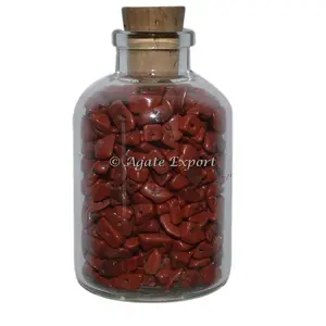 Mini bouteille de pierre de jaspe rouge de guérison: fournisseur de Mini bouteille de puces-Agate Export