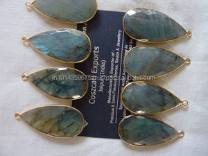 Colgantes y dijes finos de plata de ley labradorita, conectores de diamantes chapados en oro para fiestas temáticas religiosas cristianas - Product Image 2