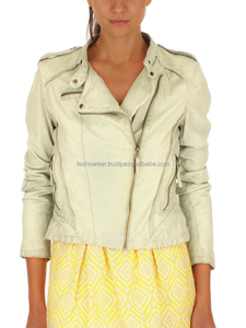 แจ็คเก็ตหนังรถจักรยานยนต์ของผู้หญิงคลาสสิกระบายอากาศได้ดีกันน้ำทนทานเสื้อหนังวัวอุ่นใส่สบายสำหรับฤดูใบไม้ร่วง - Product Image 2