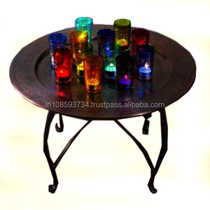 ตารางคลาสสิกการออกแบบแกะสลักโบราณโต๊ะโมร็อกโกตกแต่งบ้านโลหะโมร็อกโกตกแต่ง - Product Image 1