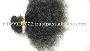 100% textura natural buen stock virgen indio sin procesar pelo natural rizado a granel de La India. Solo cabello de proceso natural. - Product Image 2