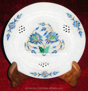 Plaque en marbre, incrustation indienne - Product Image 1