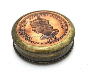 เข็มทิศกระเป๋าทองเหลืองลายทะเลโบราณยุควิกตอเรียเข็มทิศโลหะมีสไตล์พร้อมธีมนางฟ้าของขวัญที่ดีที่สุดสำหรับทุกคน - Product Image 1