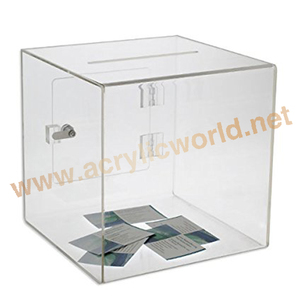 กล่องลงคะแนนเสียงอะคริลิโปร่งใส/กล่องบริจาคที่มีการล็อคและกล่องการกุศลที่สำคัญคริลิ/กล่องบริจาค - Product Image 5