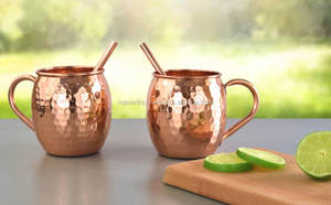 100% Pure Copper Hammered Moscow Mule <b>Mugs</b> for Drinking <b>Beer</b> Cocktail Vicky Tabletop and Bar Ware Copper <b>Mugs</b> - Product Image 3