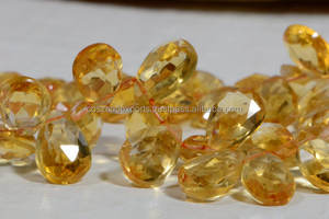 Hilo de citrino facetado de 8x6mm, piedra preciosa Natural amarilla, piedra Briolette para cuentas de joyería - Product Image 4