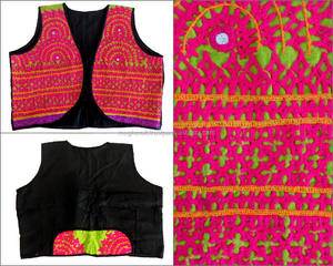 เสื้อแจ็คเก็ตผู้ชายปักลายหลากสีแบบดั้งเดิมของชนเผ่ายิปซีบันจารา ปี 2016 - เสื้อกั๊กสไตล์อินเดีย - เสื้อผ้าสำหรับงานนาฟราตรีขายส่ง - เสื้อโคติผู้ชาย - เสื้อแจ็คเก็ตผู้ชาย - Product Image 3