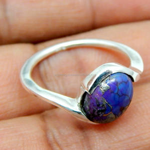 Anillo de Plata de Ley 925 con Turquesa Azul Natural en Forma de Corazón, Joyería Bohemia Personalizada para Mujeres y Hombres, Regalo para Bodas y Fiestas - Product Image 1