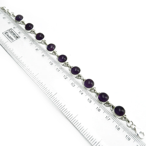 Pulsera de Plata de Ley 925 con Amatista Púrpura de Diseño Impresionante, Joyas Shri Ashapura, Joyería de Moda Bohemia Cristiana Unisex - Product Image 5