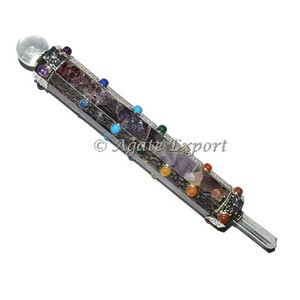 Amethyst Seven Chakra Healing <b>Wands</b> Wholesale <b>Crystal</b> Stone <b>Wands</b> - Product Image 4