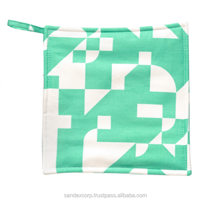 ที่ใส่หม้อผ้าฝ้ายพิมพ์ลายสีเขียวสำหรับใส่หม้อแบบเย็บ - Product Image 1