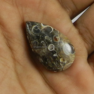 18x29mm Jaspe Naturel 4.25 Gms Belle Poire Cabochon Pierre Précieuse Lâche IG0223 - Product Image 3