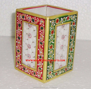 แท่นวางปากกาและดินสอสีทองแท่นวางปากกาลายหินอ่อนสำหรับตกแต่ง - Product Image 1