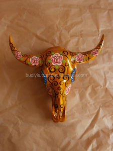 Cabeza de calavera Artificial, flor pintada a mano Tribal abstracta - Product Image 3