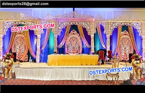 ไม้แกะสลักเวทีแต่งงานไม้นกยูงเสาเวทีแต่งงานไม้หงส์เวที - Product Image 5