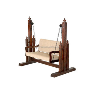 Balançoire Jhula en bois de couleur noyer pour salon, balançoires traditionnelles pakistanaises, 3 places, balançoire en bois naturel en bois de rose pour intérieur - Product Image 2