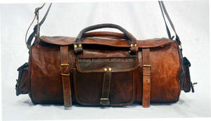 Sac de sport en cuir vintage fabriqué à la main de qualité luxueuse avec plusieurs compartiments disponibles au prix de gros de l'Inde - Product Image 5