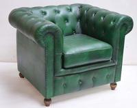 Canapé Chesterfield en cuir de chèvre véritable Top Grain Sofa Home Living Room Lounge Hotel Commercial Restaurant