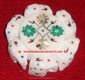 New Design <b>Elephant</b> Shape Stone Inlay Box, Inlay Marble Boxes - Product Image 1