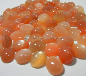 100% véritable couleur pêche pierre de lune pierre précieuse en vrac de haute qualité pierre semi-précieuse de haute qualité grande taille coupe ovale - Product Image 1