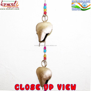 Campanilla de viento de vaca rústica en forma de corazón, artesanía de hierro, carillones de viento únicos para el hogar, exterior, de la India - Product Image 5
