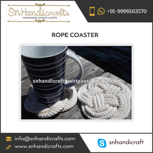 The Art of Handmade Quirky Design Fine Finish Hand Woven <b>White</b> Color Rope <b>Coaster</b> in Bulk - Product Image 1