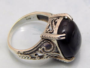 แหวนเงินพลอยโอนิกซ์สีดำสำหรับผู้หญิงแหวนแต่งงานแหวน925 925เงินสเตอร์ลิงสีดำสุดเจ๋ง - Product Image 2