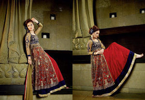 Designer Heavy Bridal Party Wear Suits Pashmina Velvet Satin Winter Dresses Pakistani Lawn Pataila Punjabi Suits Cathedral/Royal - Product Image 4