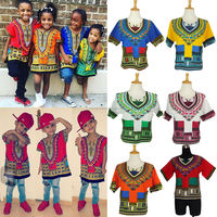 Niños Africano Tradicional Dashiki Tribal Festival Hippie Camisa Top Tradicional Bebé Niños Dashiki-Boho Vestido Blusa S M L XL 2xl