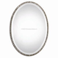 Miroir antique décoratif en forme de tournesol, magnifique mur métallique argenté