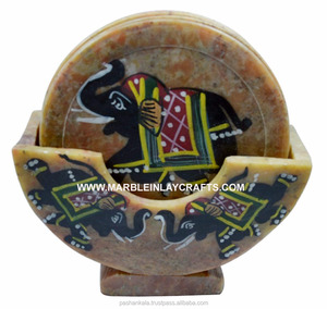 ชุดที่รองแก้วชา Soapstone,ผู้ส่งออกสินค้าหัตถกรรม - Product Image 1