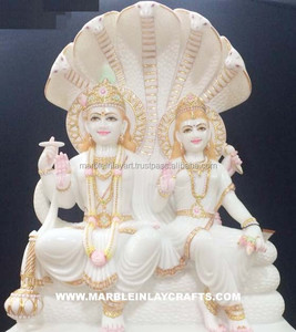 Marbre blanc de Makrana, statue de Vishnu Laxmi - Product Image 1