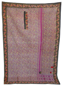 Handmade <b>Kantha</b> Quilt Indian Sari Patchwork <b>Kantha</b> <b>Throw</b> - Product Image 4
