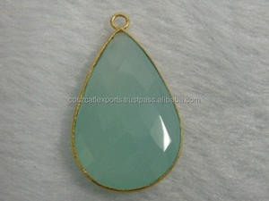 Conector de piedras preciosas de Calcedonia, ajuste de bisel de plata a granel, joyería de moda - Product Image 3