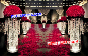 Pilliers d'allée imprimés en cristal, colonne de marche de mariage, décorations, pédales de pédale en cristal - Product Image 3