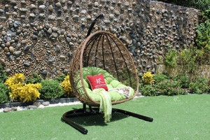 Poly vimini bellissimo relax all'aperto mini giardino altalena sedia mobili Rattan Egg chair mobili da giardino all'aperto-amaca - Product Image 4