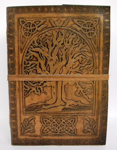 Venta al por mayor Árbol de la vida en relieve de diseño y correa de papel hecha a mano cierre diario de cuero - Product Image 1