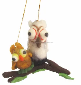 Felt Owl Doll Plush Happy Women Handicraft-fair Trade HWH-AC10 Assorted NP
