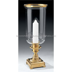 เชิงเทียนทองเหลืองและแก้ว, เชิงเทียนแบบกันลม, ของตกแต่งกลางโต๊ะ - Product Image 1