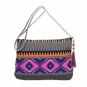 KAMARVY Banjara Female Evening Clutch Purse Hand Embroidery Beading Diamonds <b>Envelope</b> Shape Zipper Hasp Closure Cotton Canvas - Product Image 2