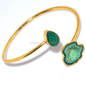 กำไลปรับได้,อัญมณีสเตอร์ลิงชุบทองและโมราดรูซี่อัญมณี - Product Image 2