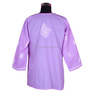 DR168 Chicken <b>Work</b> Kurti for Women Cotton Chikankari Shirt <b>Tunic</b> Women Wear Embroidery Casual Party Wear Top Blouse Lucknowi - Product Image 2