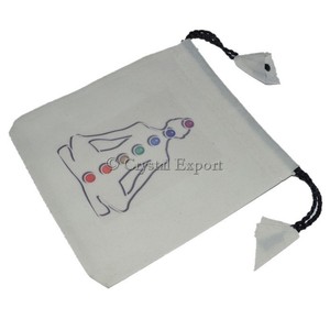 Buda Chakra Feng Shui ágata tallada grabada impresa bolsas de terciopelo - Product Image 1